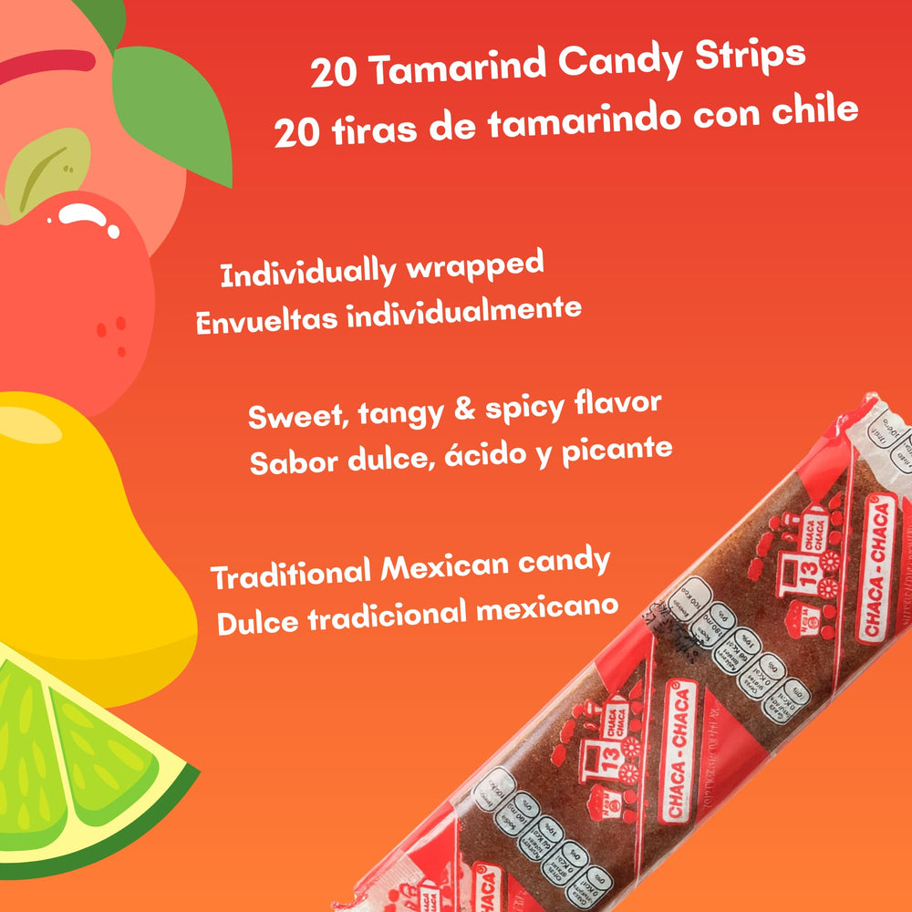Chaca-Chaca Tamarindo Fruits Straws display, tangy tamarind flavor for sharing.