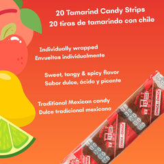 Chaca-Chaca Tamarindo Fruits Straws display, tangy tamarind flavor for sharing.