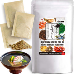 Chaganju Dashi packet close-up shows premium dashi blend for rich umami.