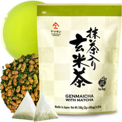 Chaganju Genmaicha Matcha tea bags ready for an easy daily brew.