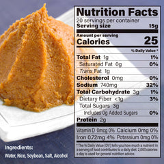 Chaganju miso paste ingredients highlight clean, natural flavor.