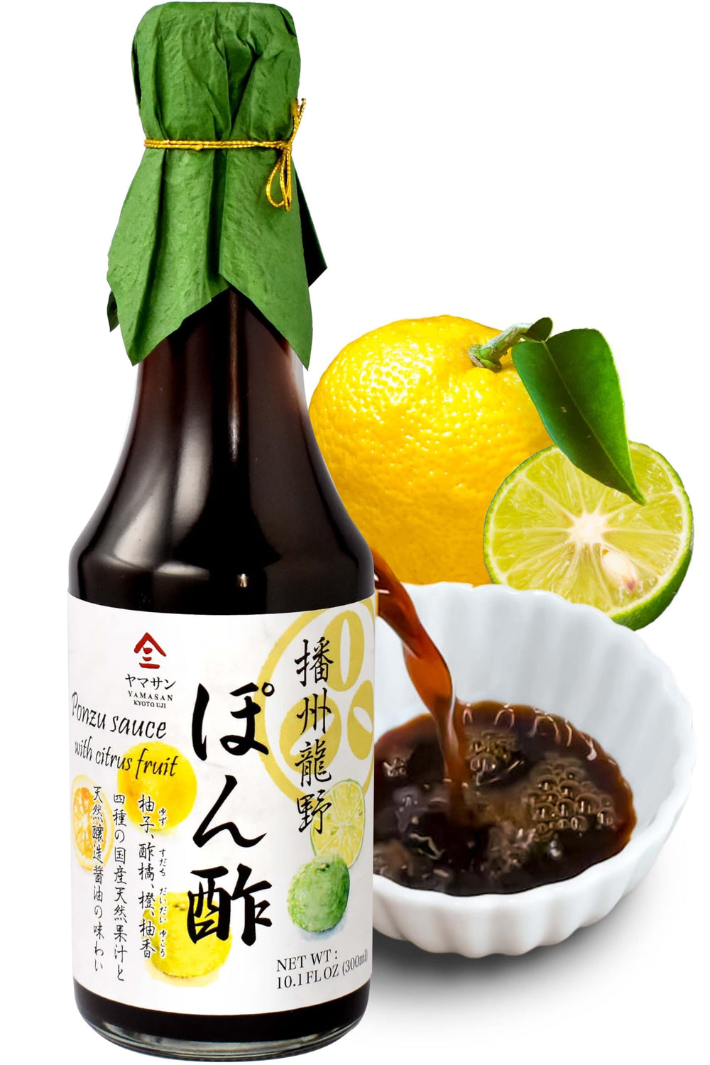 Chaganju Ponzu Sauce bottle being poured, delivering citrus-umami to dishes.