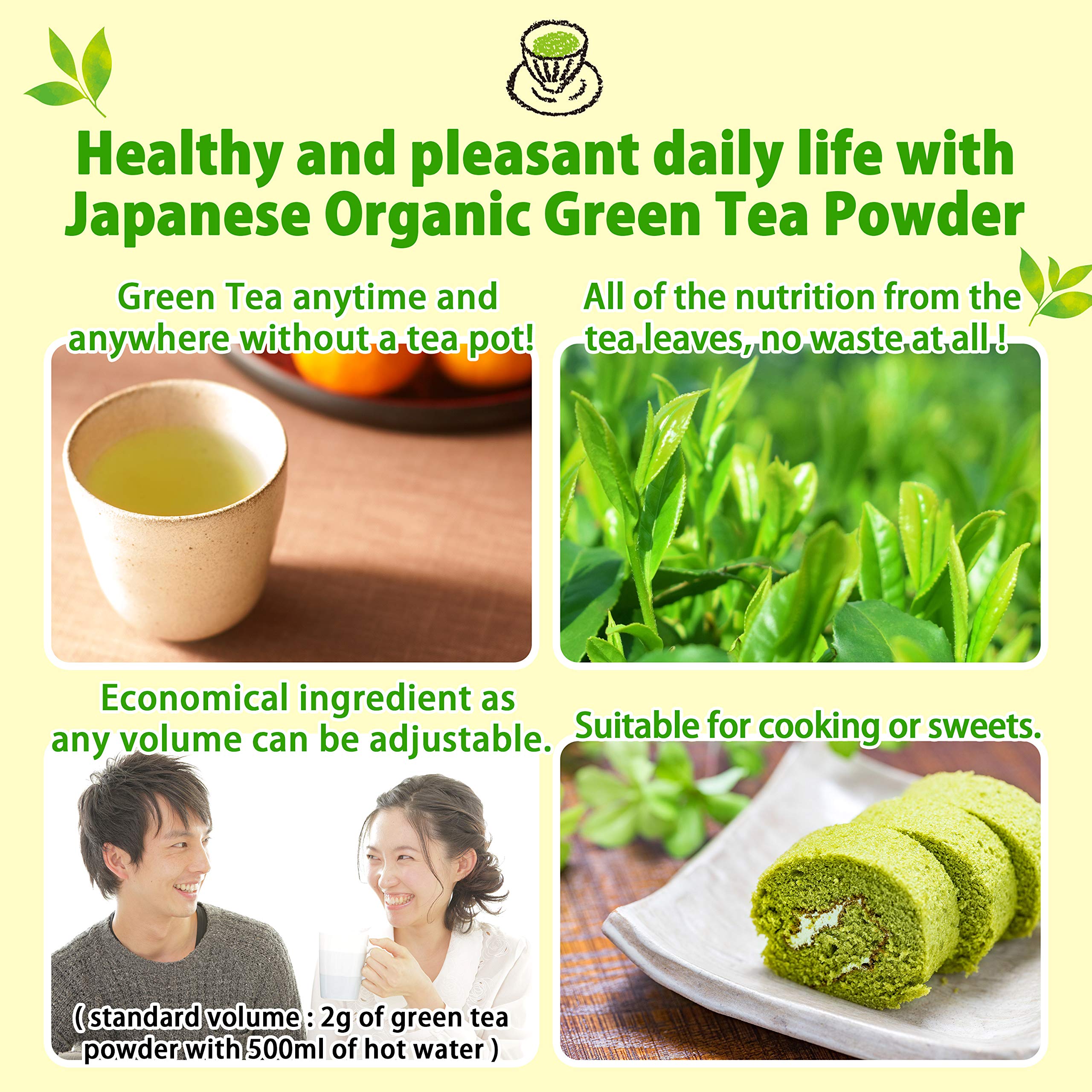 Chaganju YAMASAN organic green tea powder packaging front label