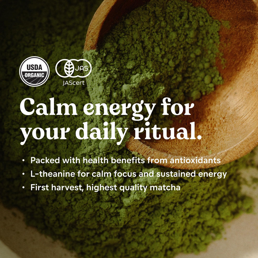 Chamberlain Coffee ceremonial-grade matcha from Japanese green tea leaves, premium quality