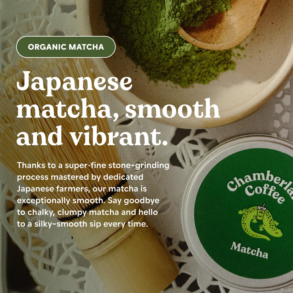 Chamberlain Coffee organic, vegan, gluten-free matcha with certified quality