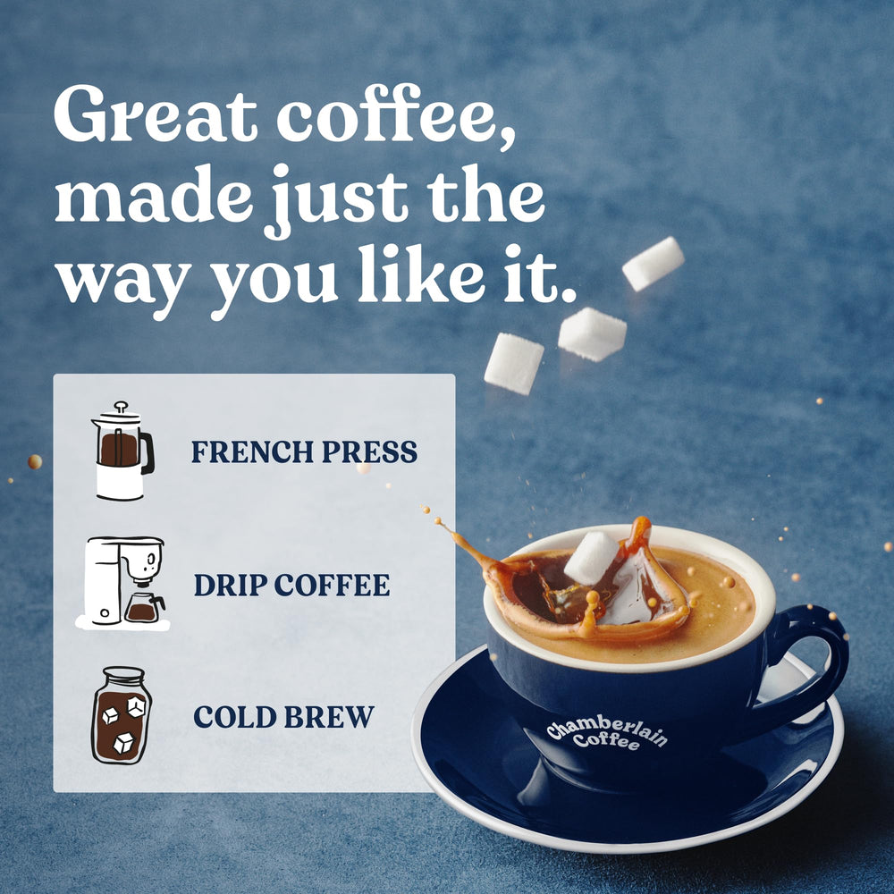 Chamberlain Coffee Roasted in California label signals fresh, local-inspired sourcing