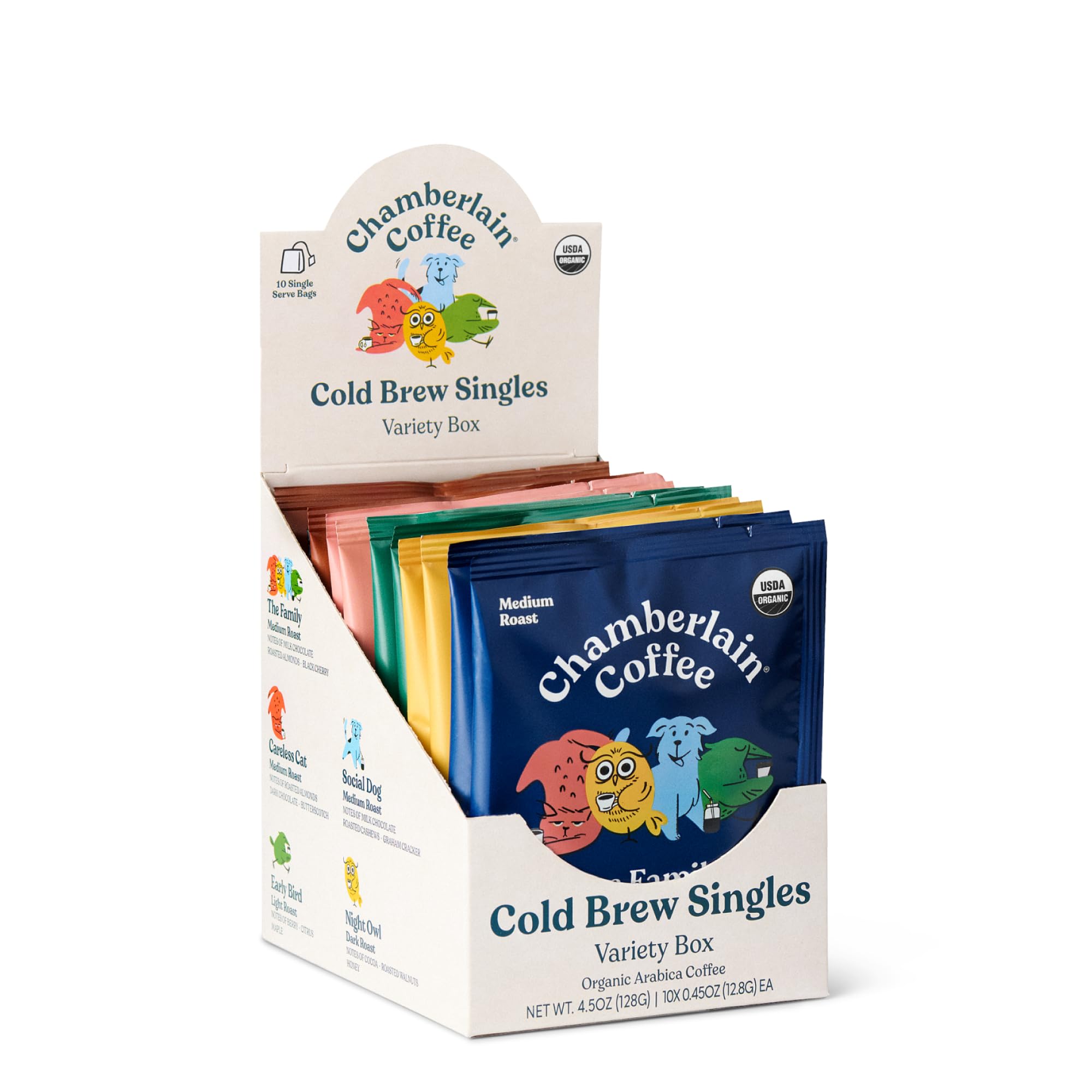 Chamberlain Coffee variety cold brew singles box ready for quick premium iced coffee