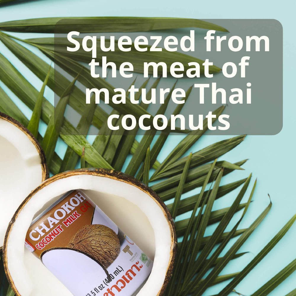 Chaokoh Coconut Milk Unsweetened in a bowl, ready for smoothies and desserts