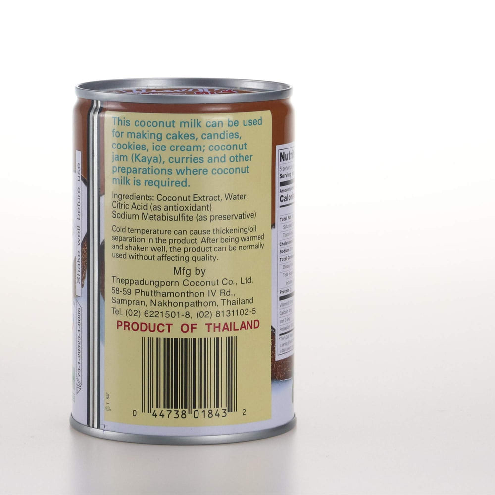 Chaokoh Coconut Milk Unsweetened packaging shown with recyclable materials