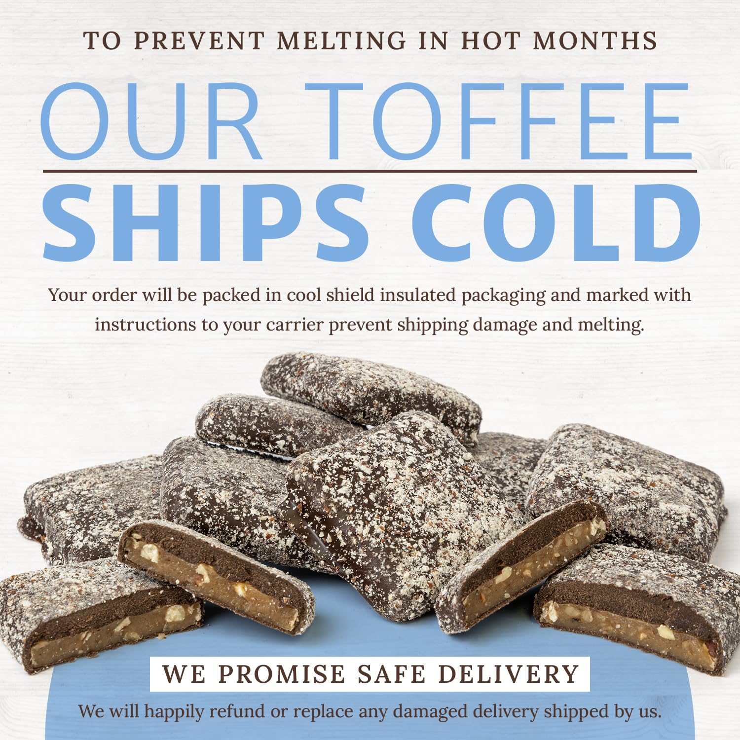 Chapel Hill Toffee 10 oz package, a convenient pantry staple.