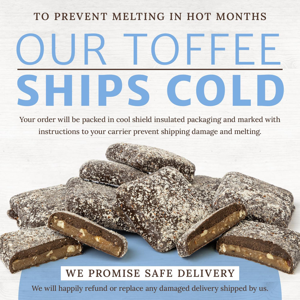 Chapel Hill Toffee 10 oz package, a convenient pantry staple.