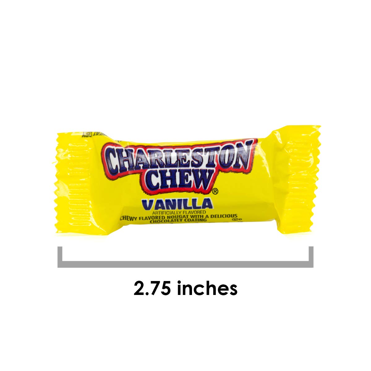 Charleston Chew chocolate-coated vanilla nougat bar, classic chewy snack
