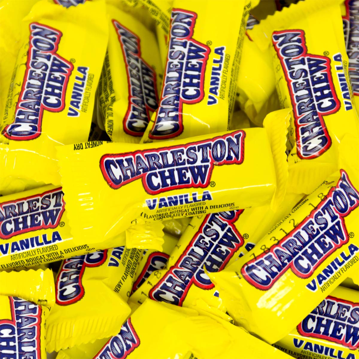 Charleston Chew strawberry chocolate-coated nougat bar, fruity and creamy