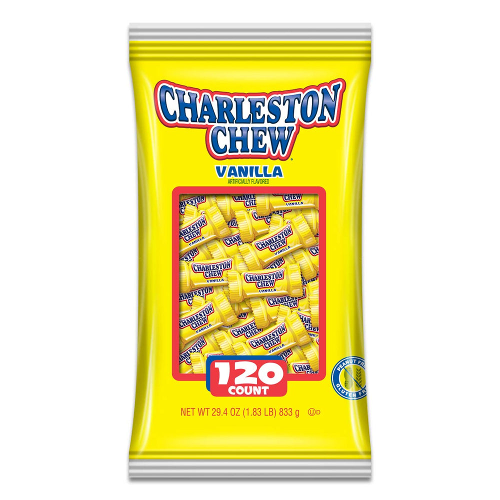 Charleston Chew vanilla chocolate-coated nougat bar, chewy bite ideal for a quick snack