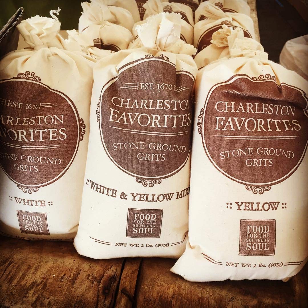 Charleston Favorites rustic cloth bag showcasing traditional packaging