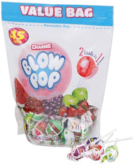 Charms Blow Pop hard candy shell with bubble gum center texture