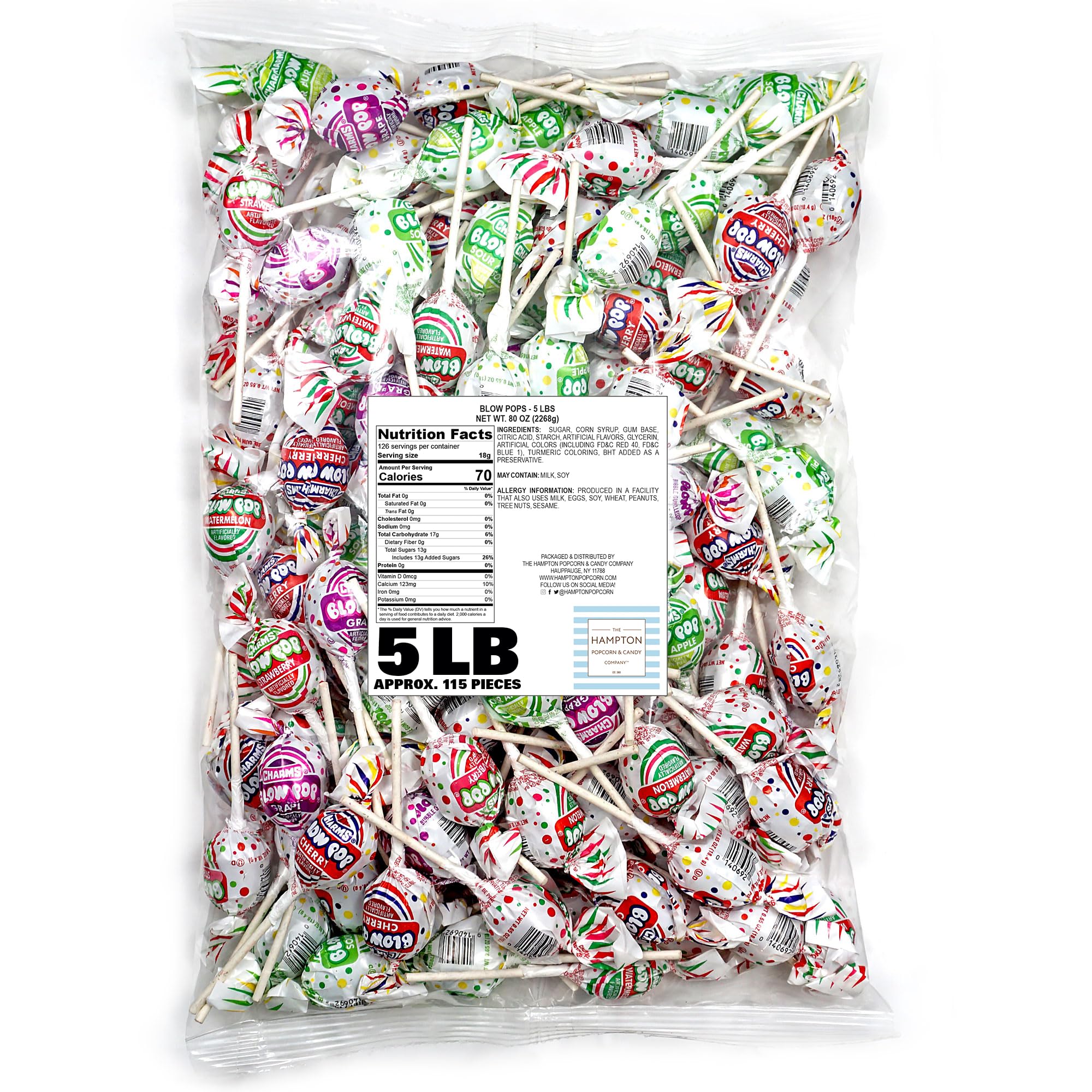 The Hampton Popcorn Company bubble gum center adds playful candy moments.