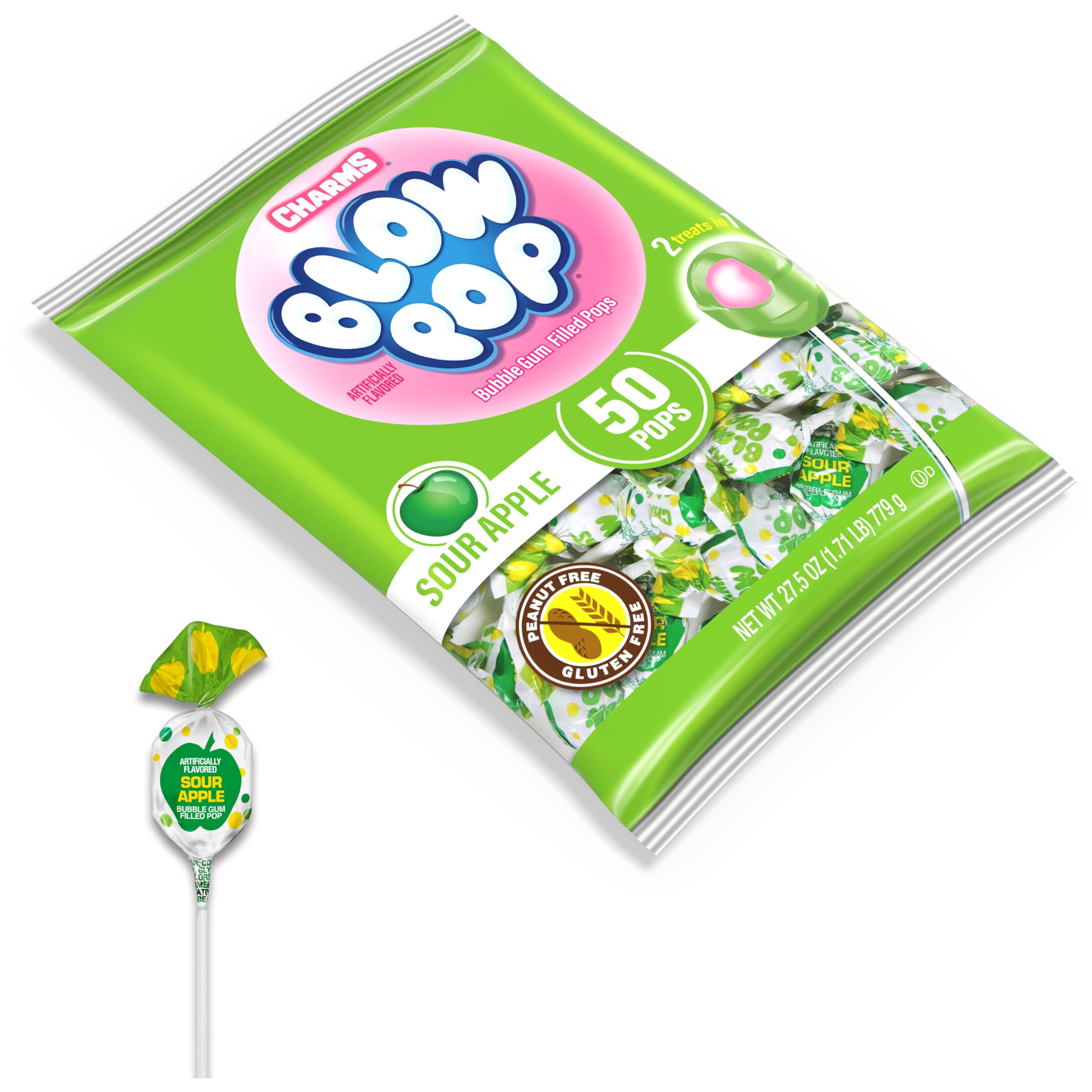 Charms Blow Pops individually wrapped for freshness during school lunches.