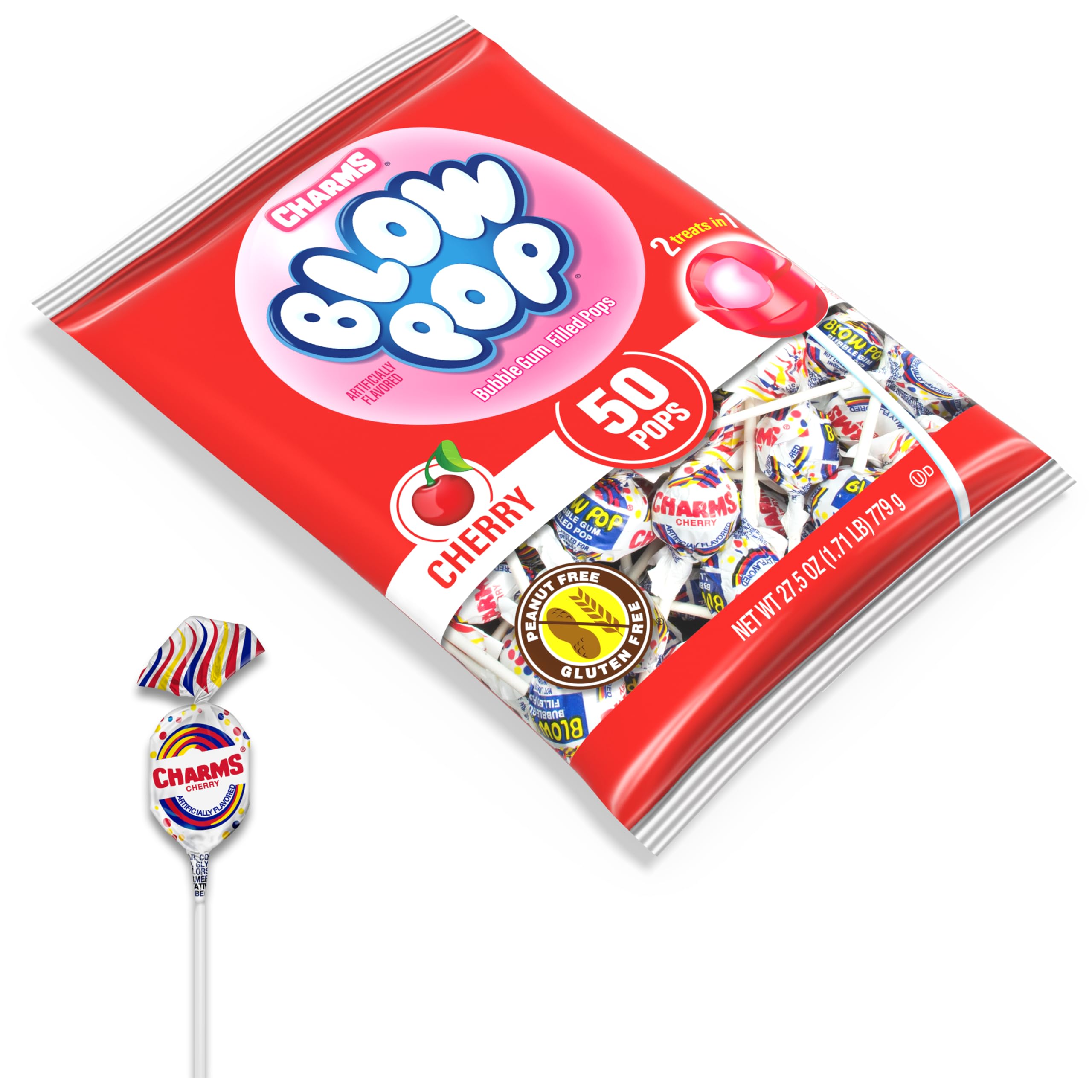 Charms Blow Pops are peanut-free and gluten-free.