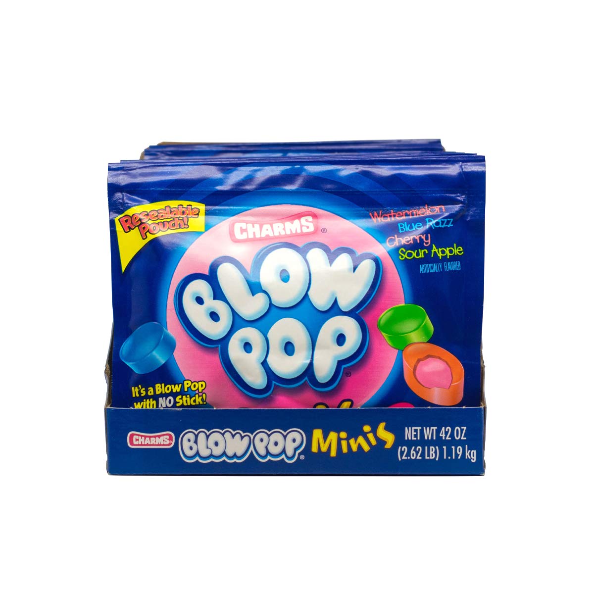 Charms Mini Pops Watermelon flavor highlighting refreshing bite.
