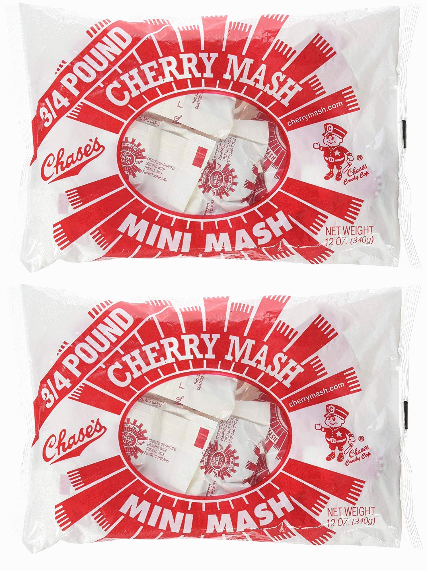 Chase's Mini Mash Cherry Mash bar with cherry-flavored center, ideal for on-the-go snacking.