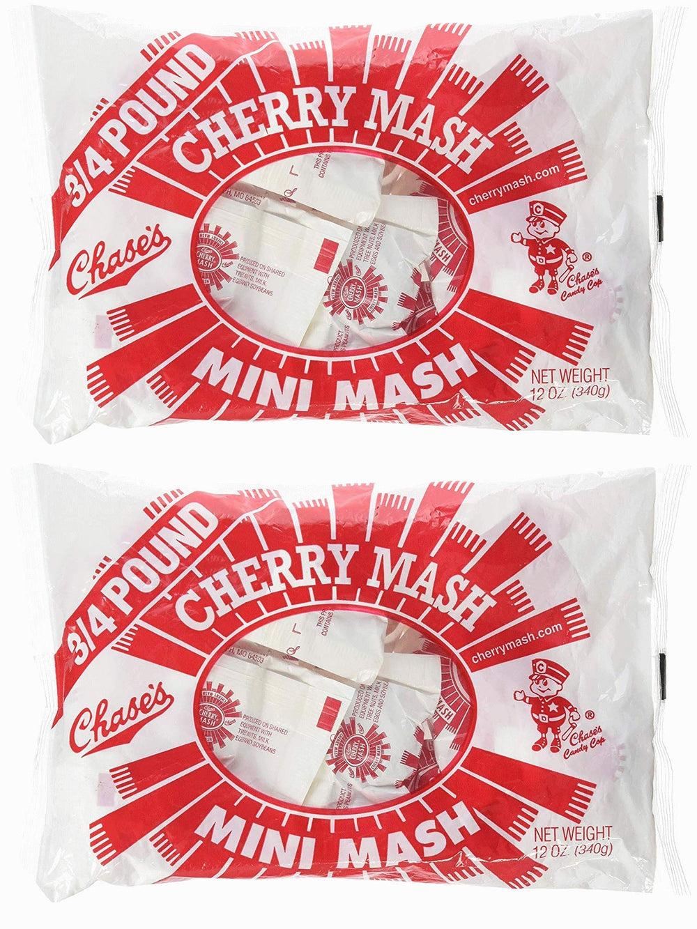 Chase's Mini Mash Cherry Mash bar with cherry-flavored center, ideal for on-the-go snacking.