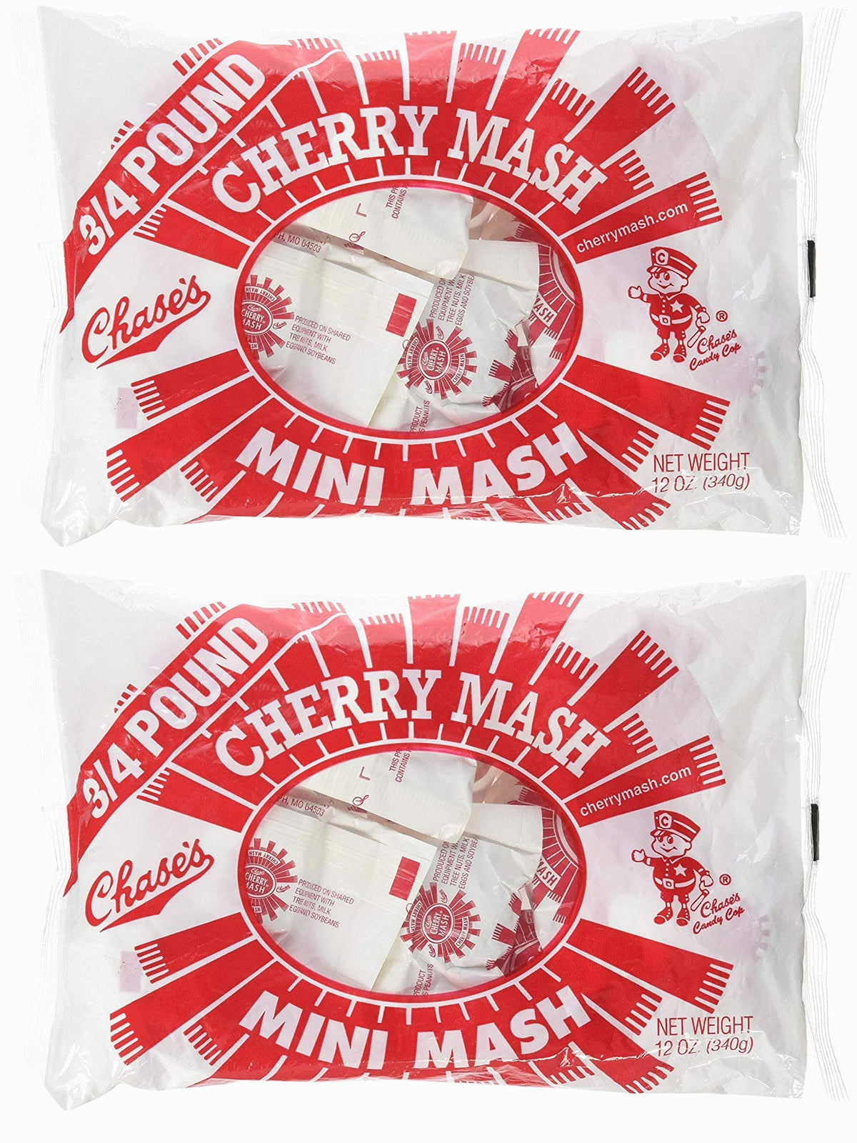 Chase's Mini Mash Cherry Mash bar with cherry-flavored center, ideal for on-the-go snacking.