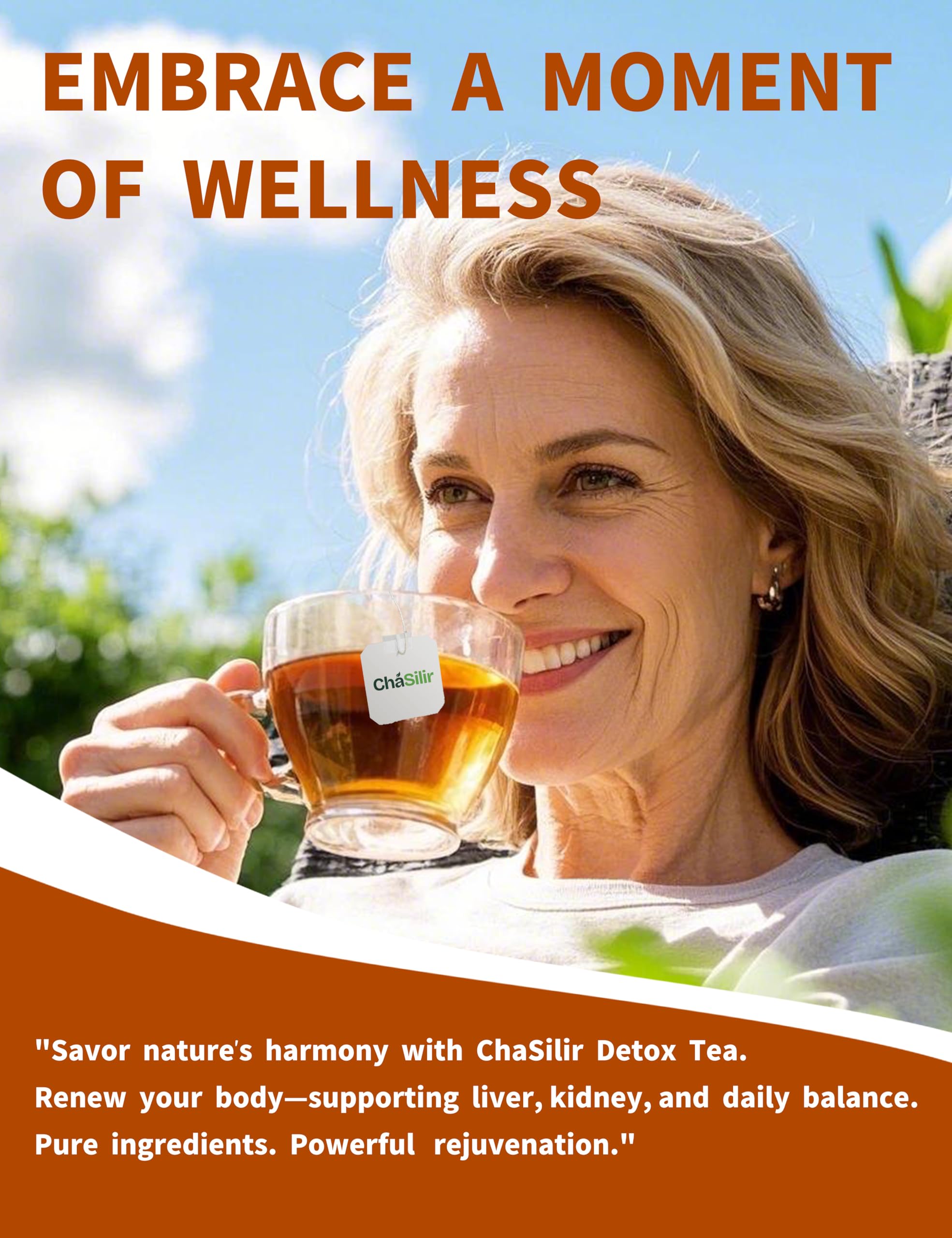 ChaSilir brewed detox tea in a mug invites a soothing amber infusion.