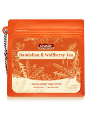 ChaSilir dandelion-wolfberry tea bags packaging showcases eco-friendly design for a detox ritual.