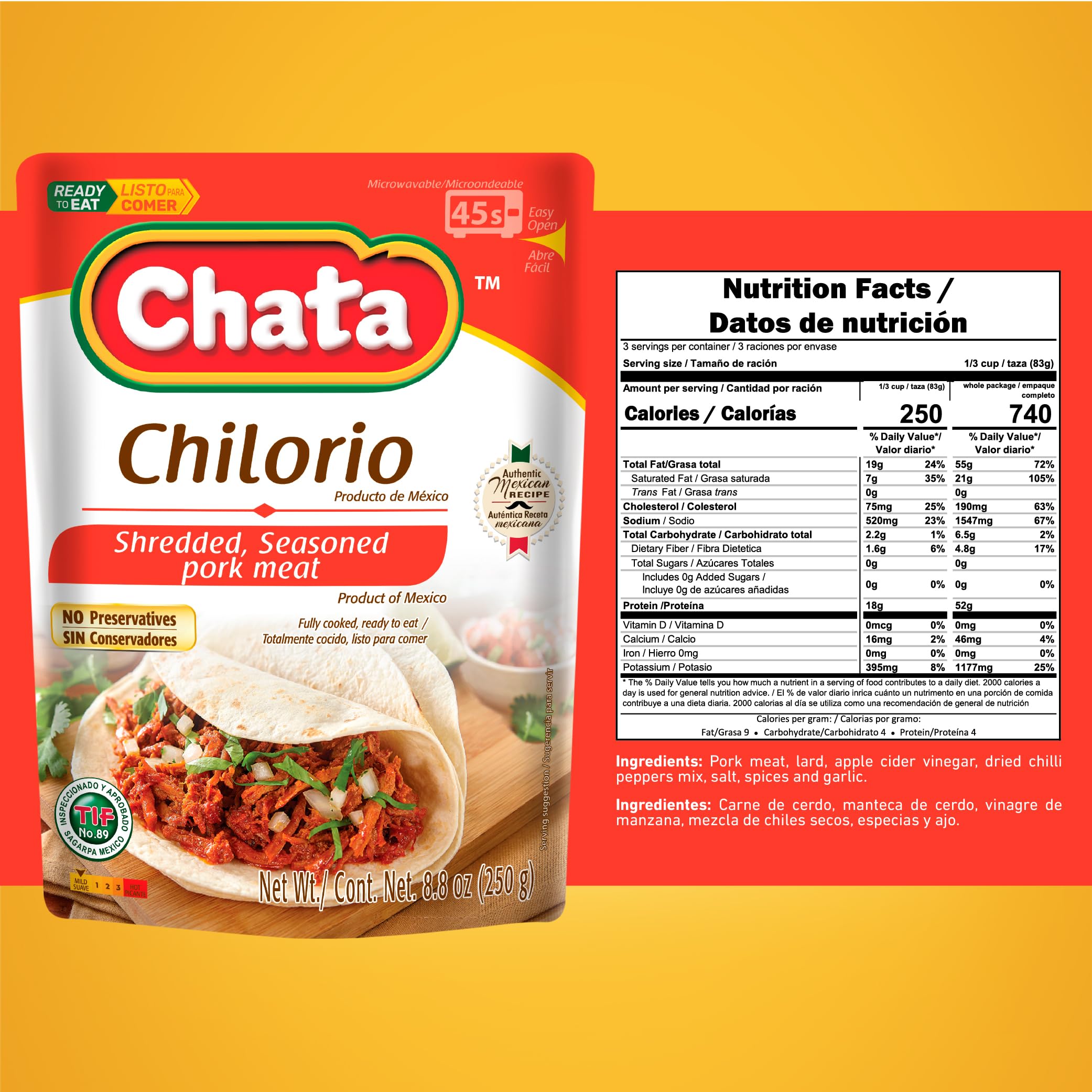 Chata Chilorio taco-fill for quick, flavorful weeknight tacos.