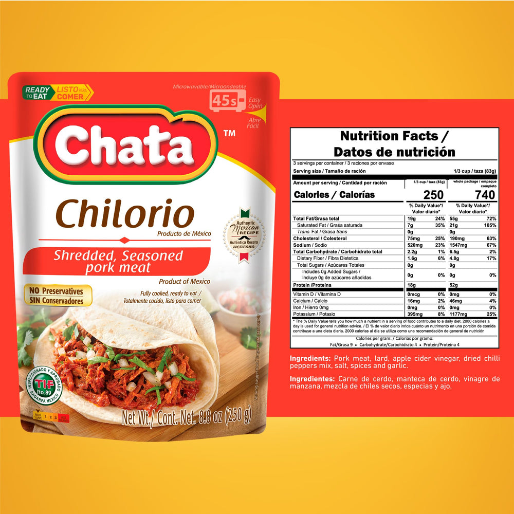 Chata Chilorio taco-fill for quick, flavorful weeknight tacos.