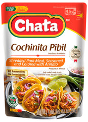 Chata Cochinita Pibil pouch open for quick, flavorful weeknight meals.