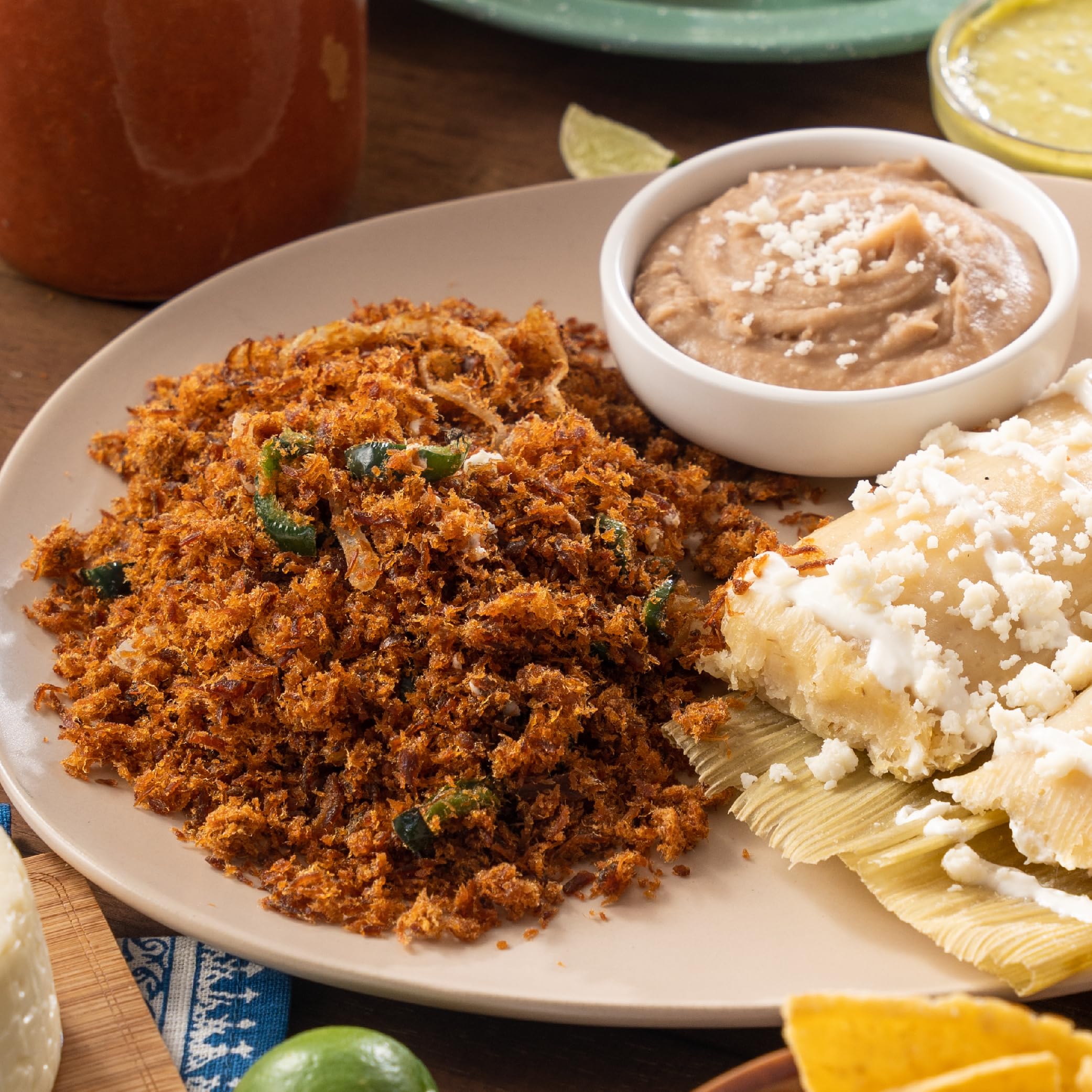 Chata Machaca Res skillet serve convenient centerpiece for fast Mexican meals.