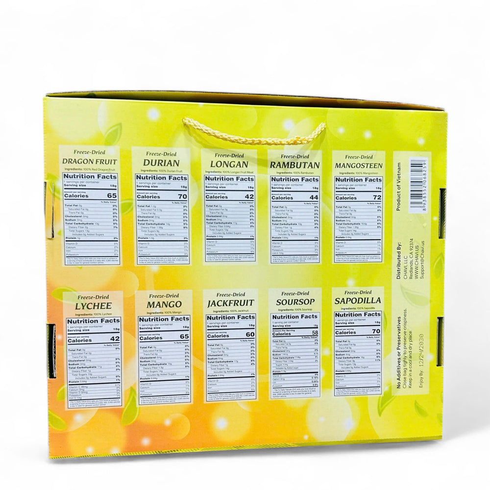 CHAVI freeze dried durian delights; bold aroma and tropical flavor