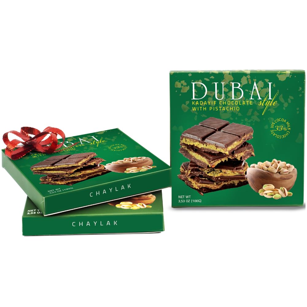 CHAYLAK Dubai Pistachio Kunafa Bar fresh-daily ingredients shine.