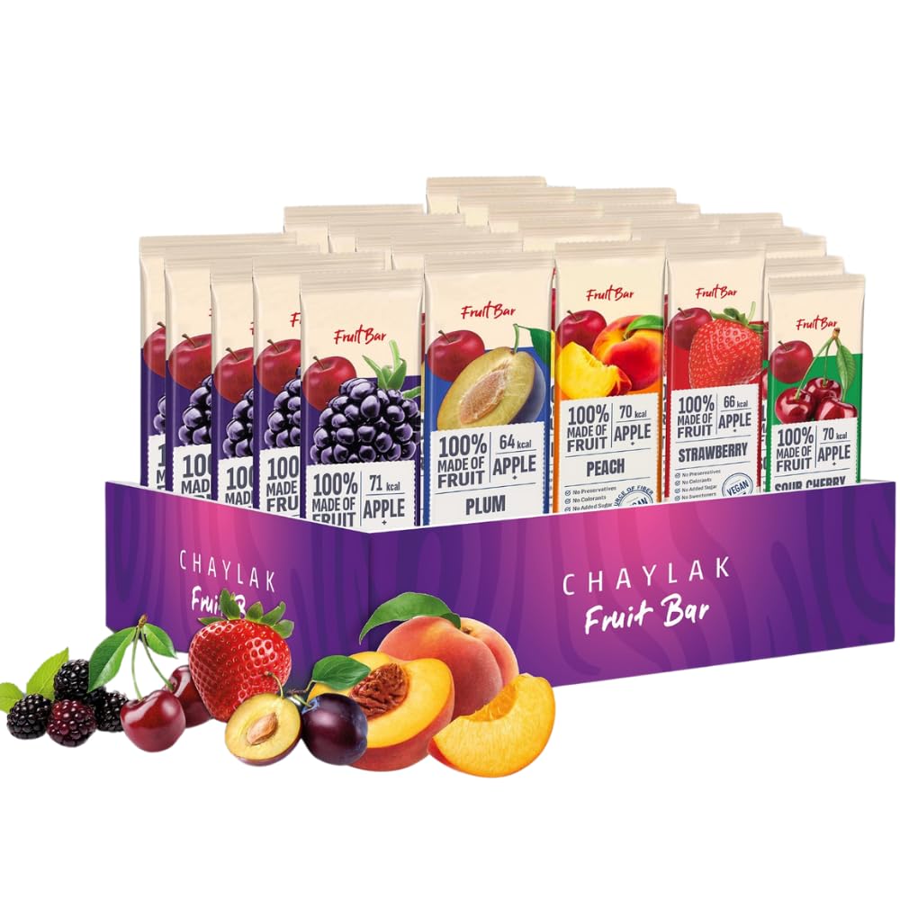 CHAYLAK real fruit snack bars in assorted flavors for on-the-go snacking