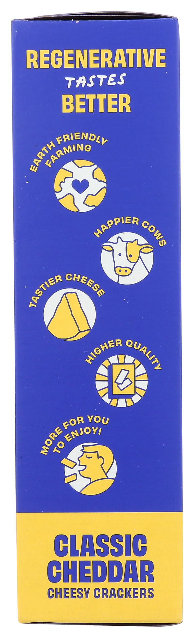 Cheddies premium ingredients crackers closeup emphasizes quality dairy.