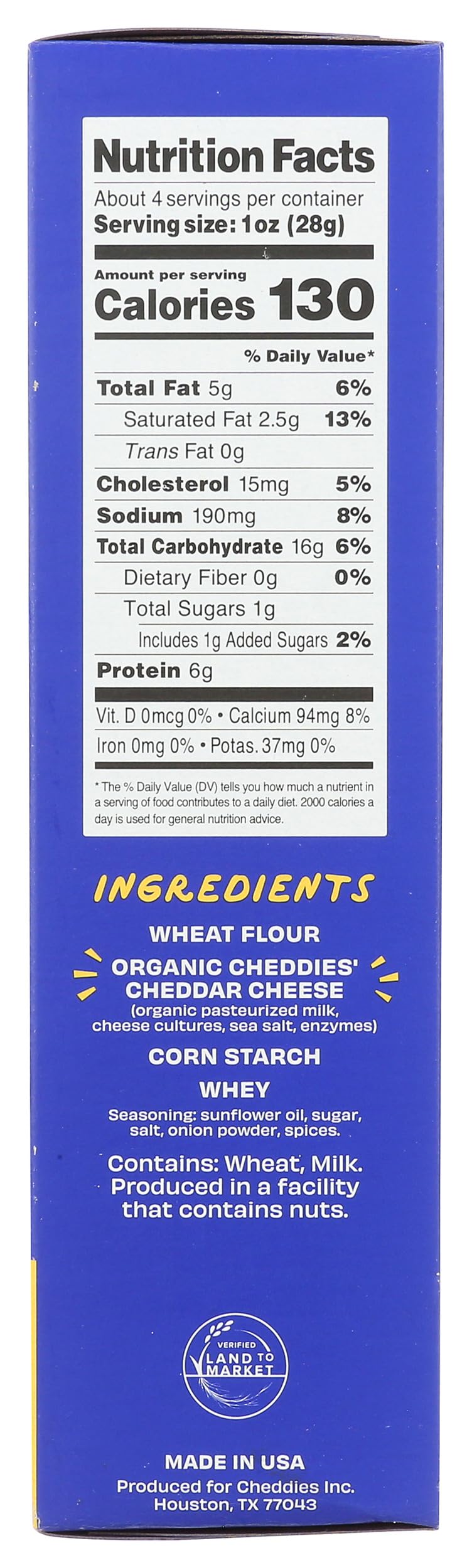 Cheddies protein-packed crackers closeup highlights crisp texture and protein.