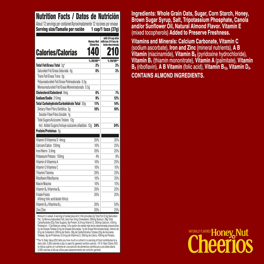 Close-up of Cheerios box with positive affirmations visible.