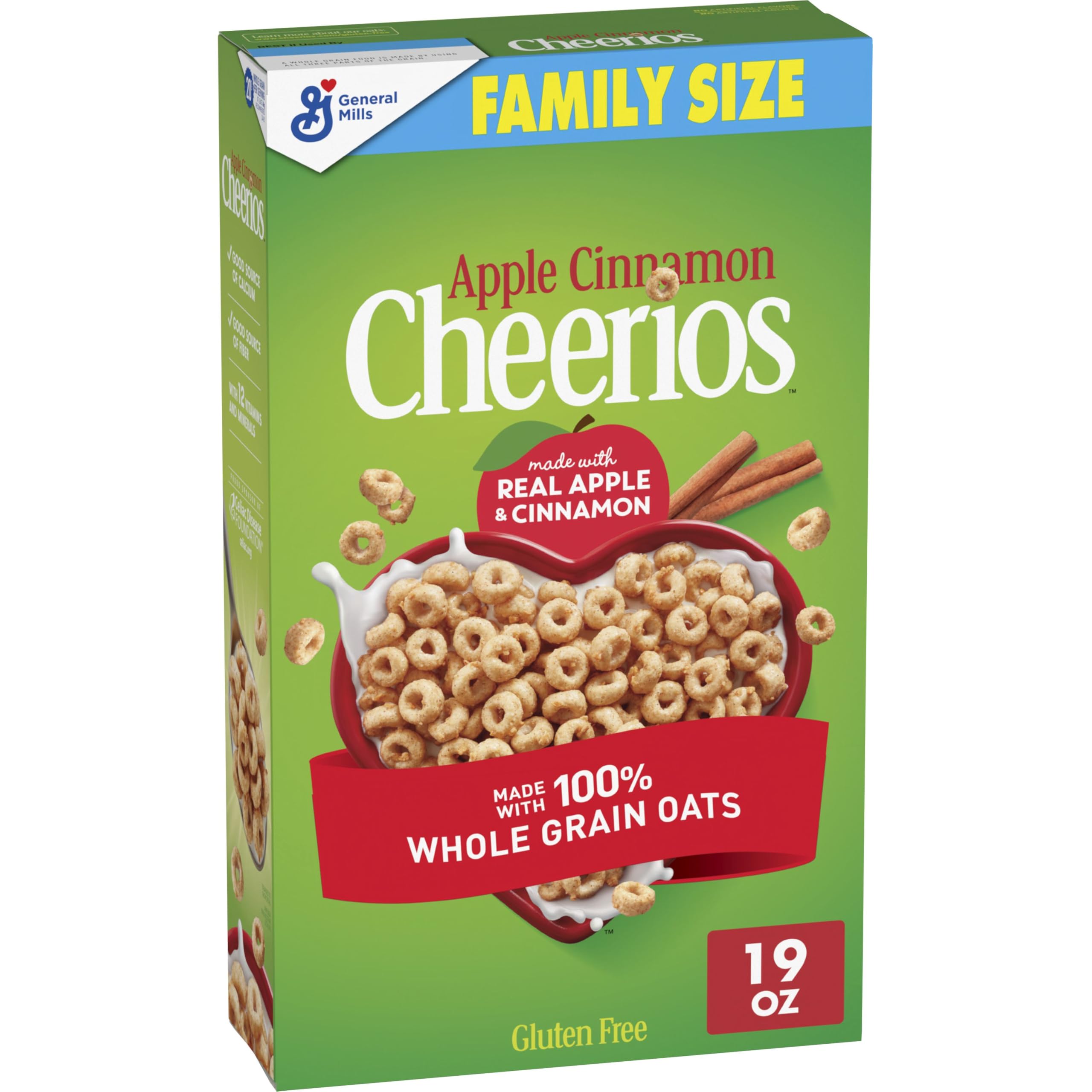 Cheerios Apple Cinnamon bowl with milk showing wholesome oats for a satisfying breakfast.