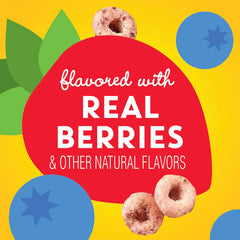 Close-up of berry flavors in Very Berry Cheerios, tasty fruit notes.