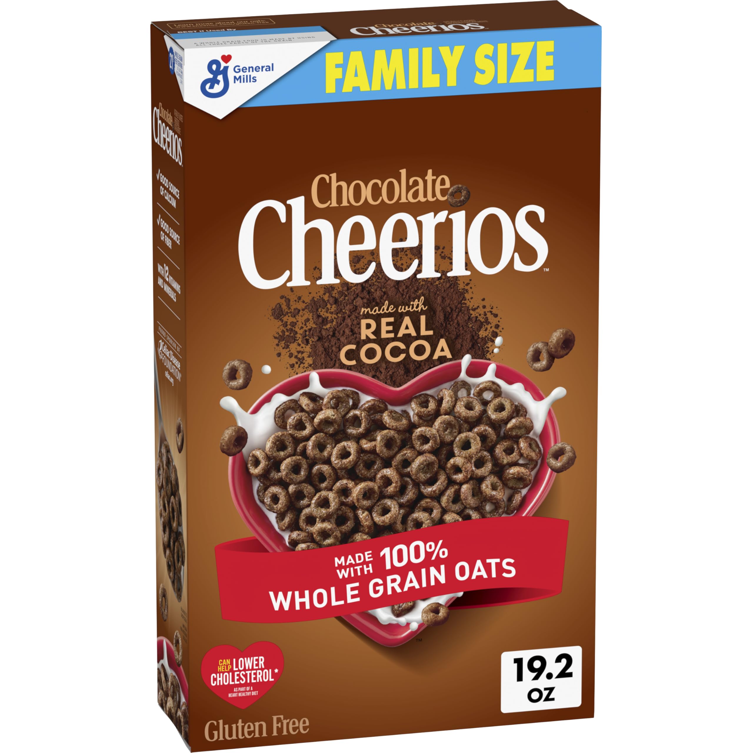 Cheerios Chocolate bowl with milk showing gluten-free breakfast option