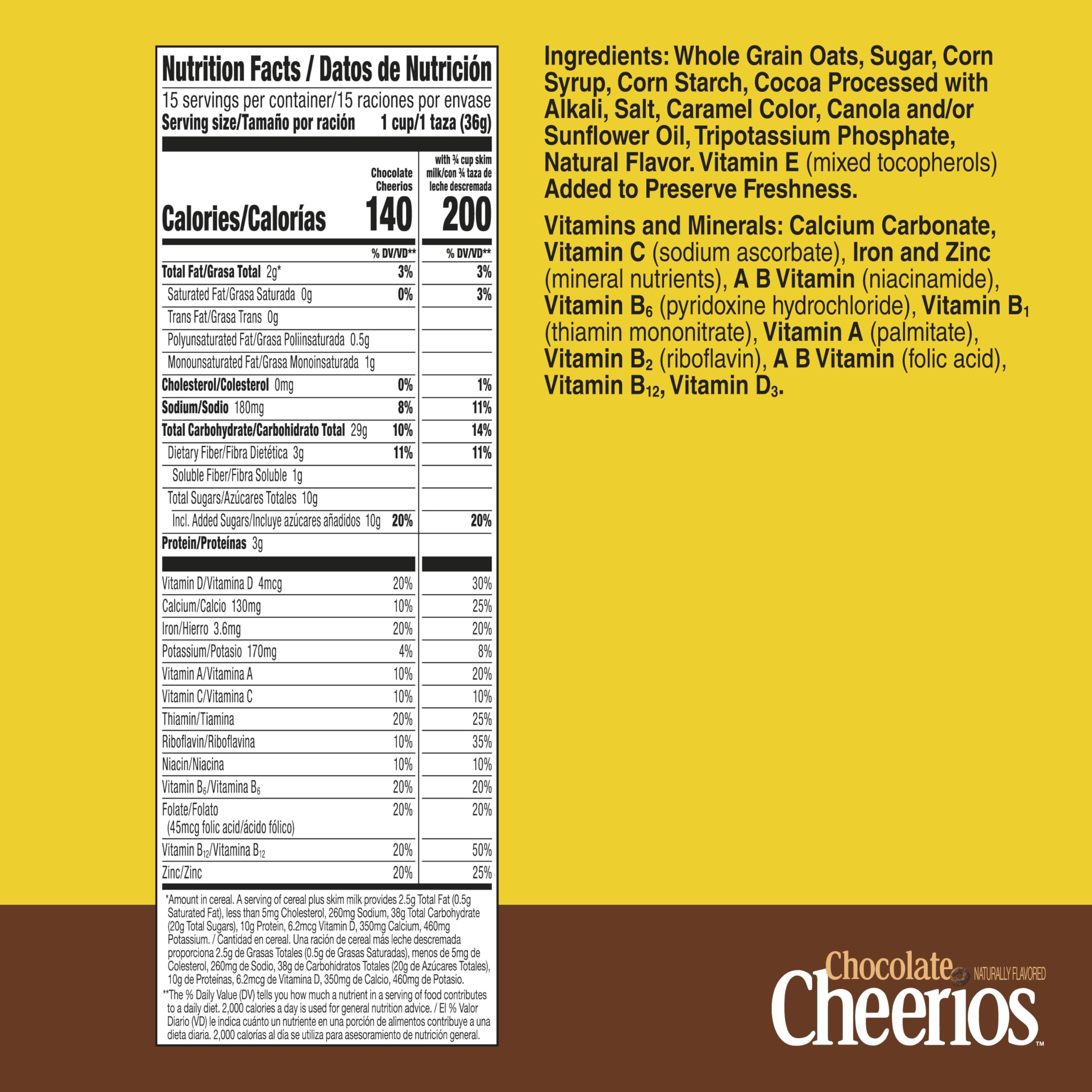 Cheerios Chocolate box front in a family size package