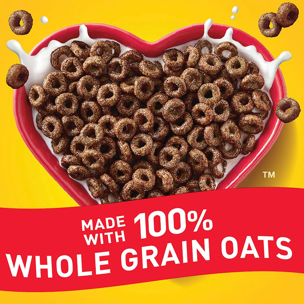 Cheerios Chocolate gluten-free label on the cereal box