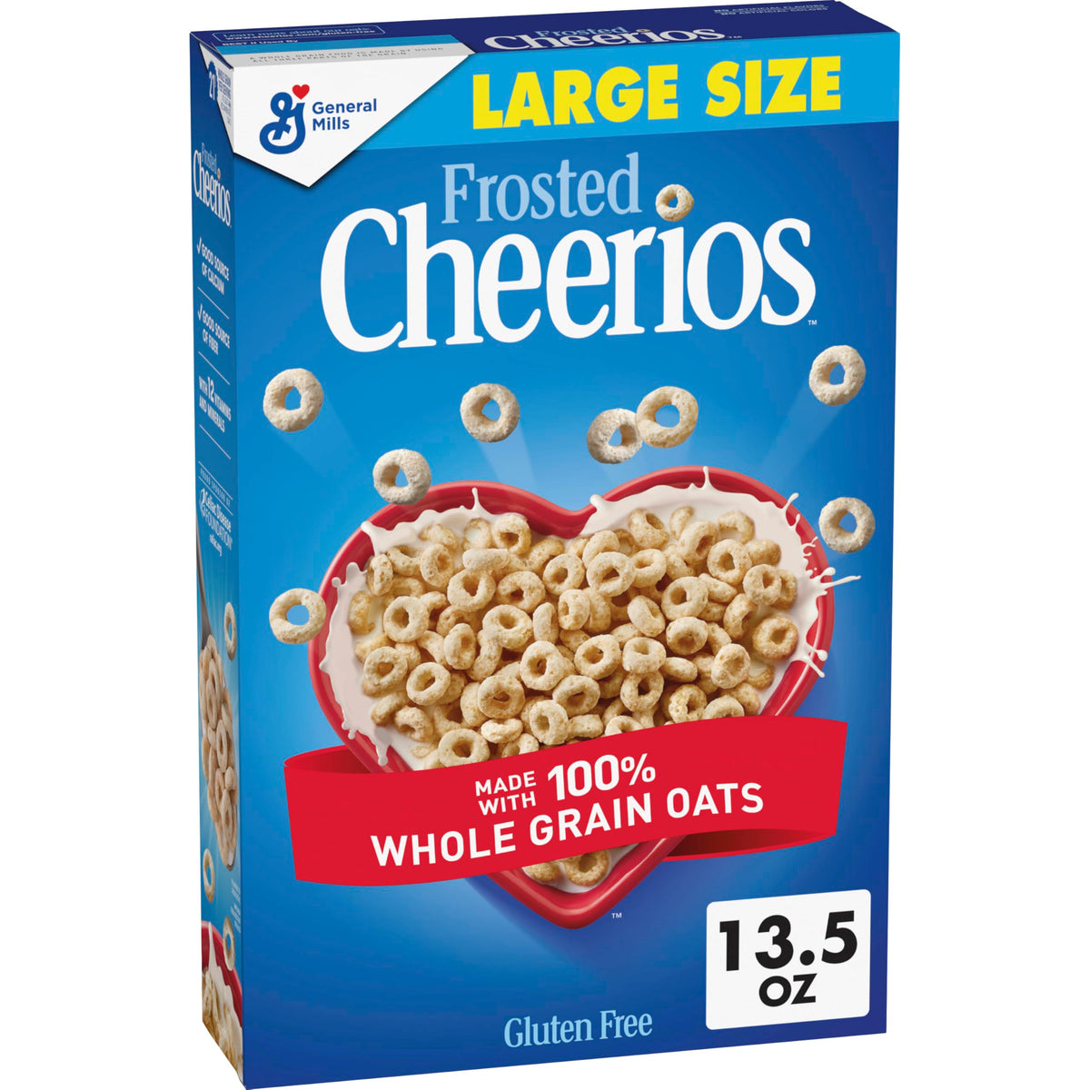 Frosted Cheerios bowl for breakfast with whole grain oats and fiber.