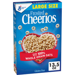Frosted Cheerios bowl for breakfast with whole grain oats and fiber.