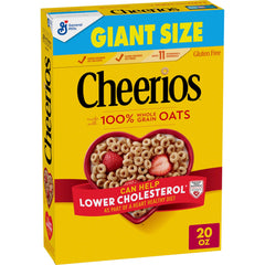 Cheerios Heart Shapes box with affirmations for a cheerful morning.