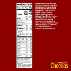 Close-up of Cheerios Honey Nut with real honey and almond flavor, a gluten-free breakfast option