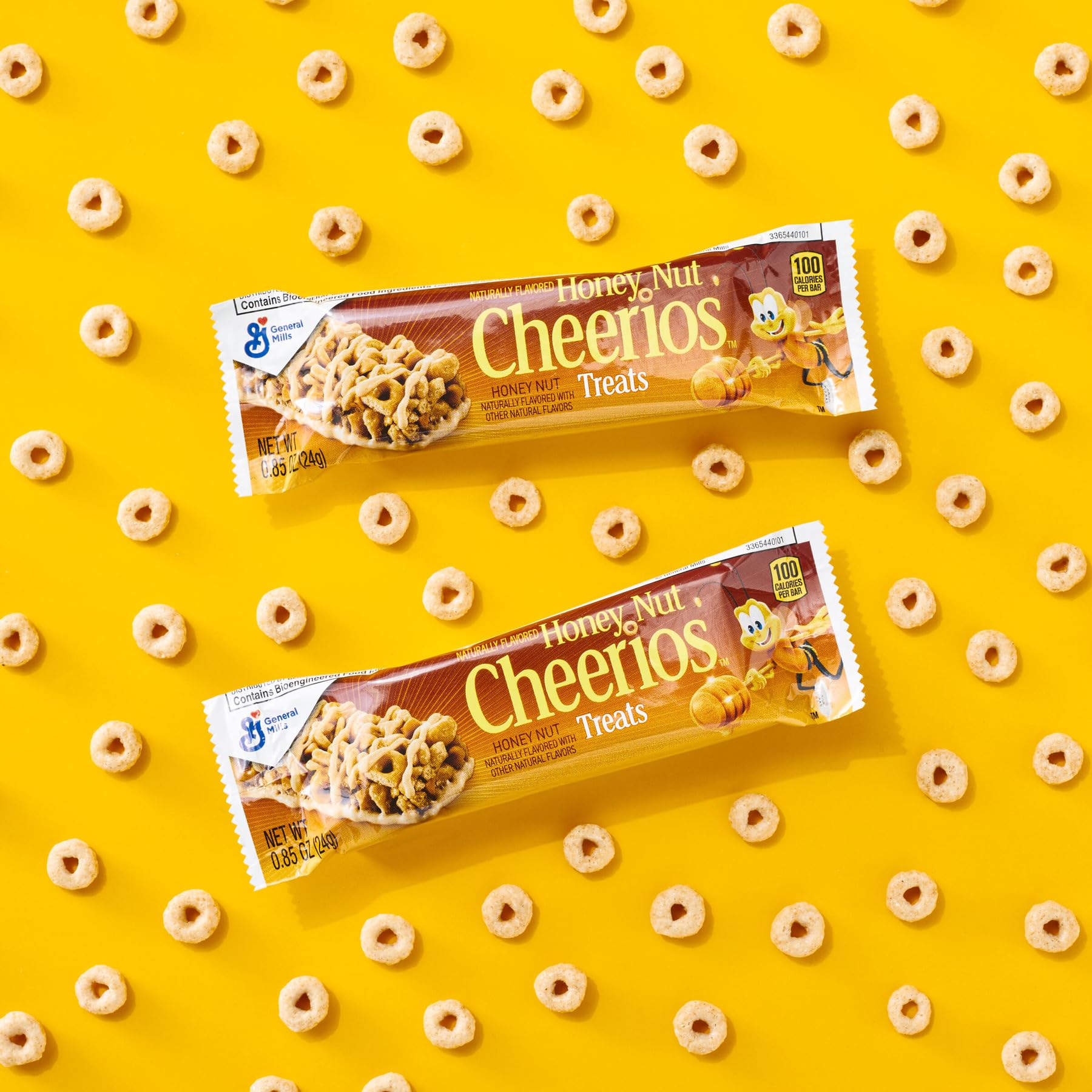 Honey-glazed Cheerios bars with oats look inviting for family snacks.