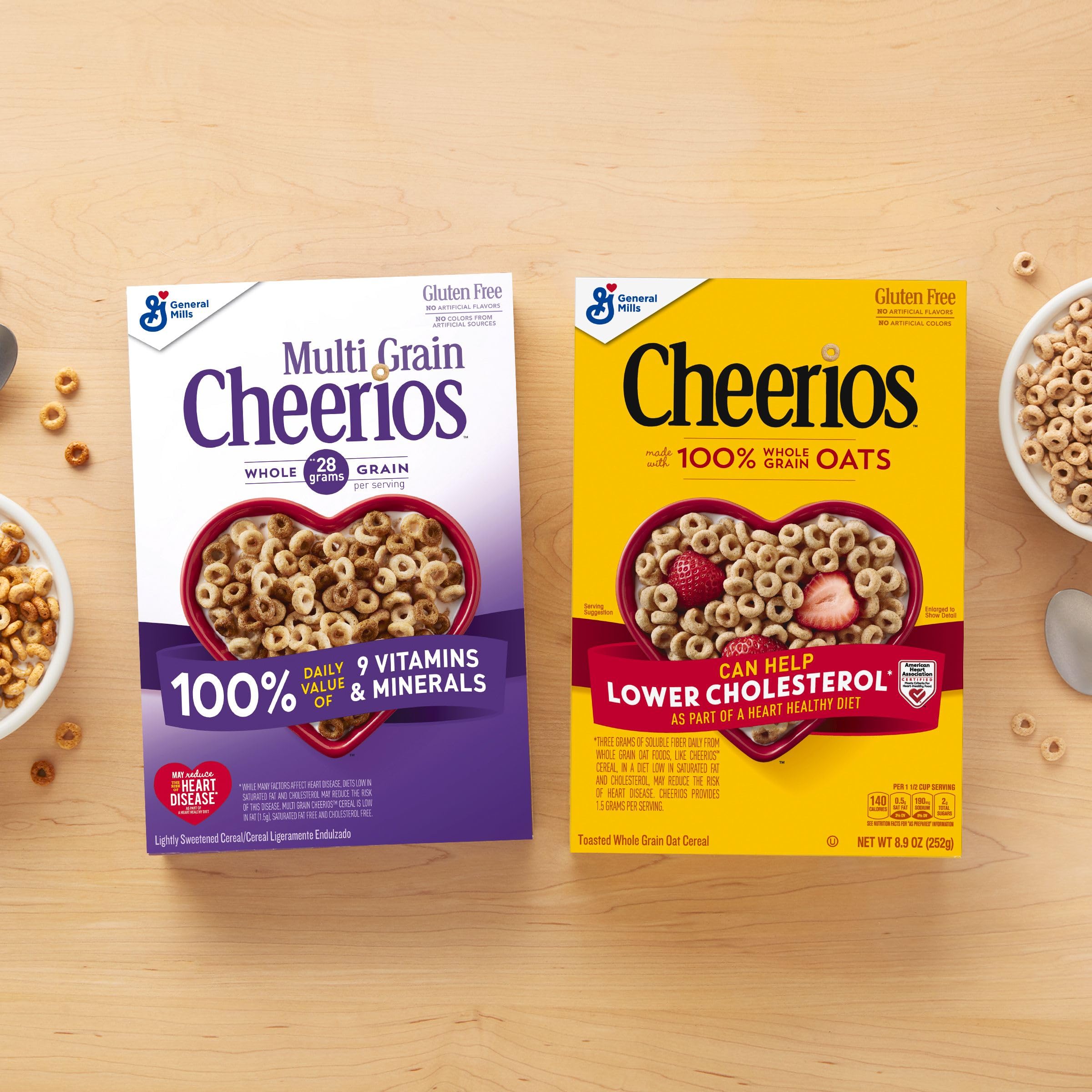 Heart-healthy Cheerios Multi Grain cereal ready for breakfast